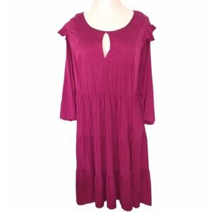 TORRID Pink Challis Tiered Skater Dress Plus 4X
